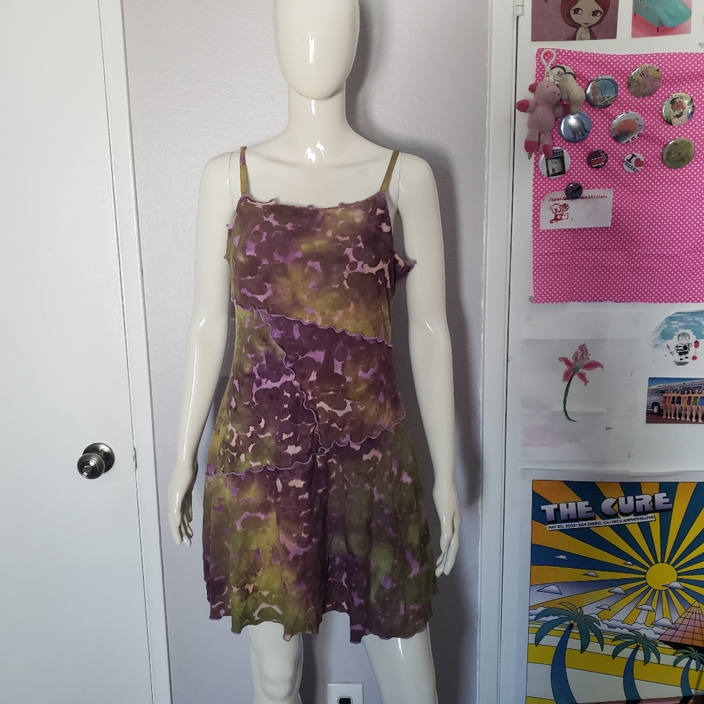 Stylish Purple and Green Dress